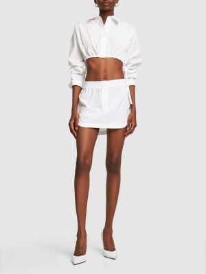 Mini spódniczka bawełniana The Attico biała