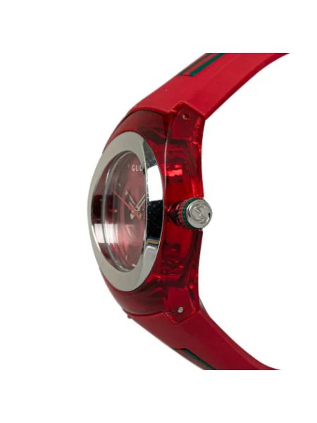 Zegarek ze stali chirurgicznej Gucci Vintage czerwony
