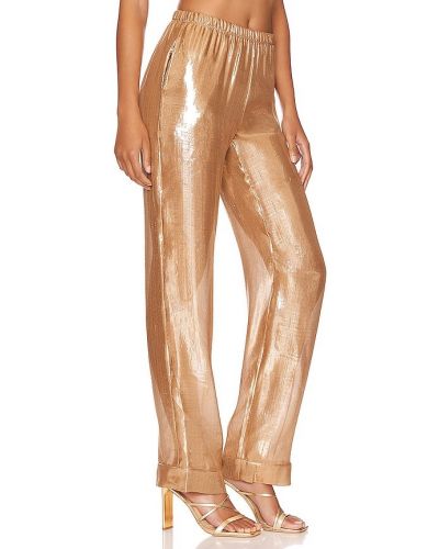 Pantalones de seda Silk Roads By Adriana Iglesias dorado