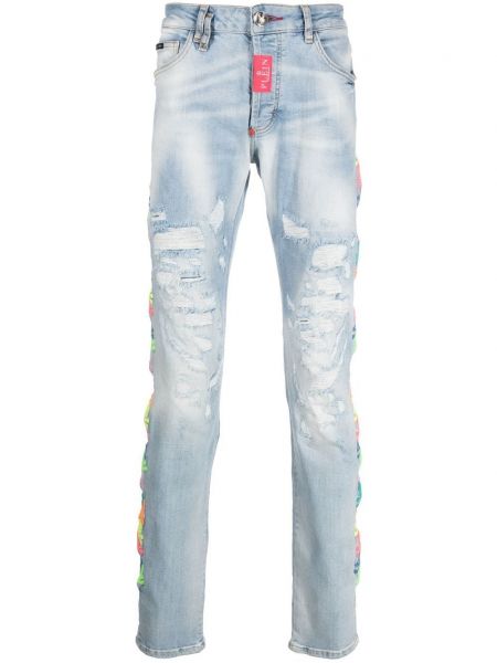 Obnosené džínsy s rovným strihom Philipp Plein