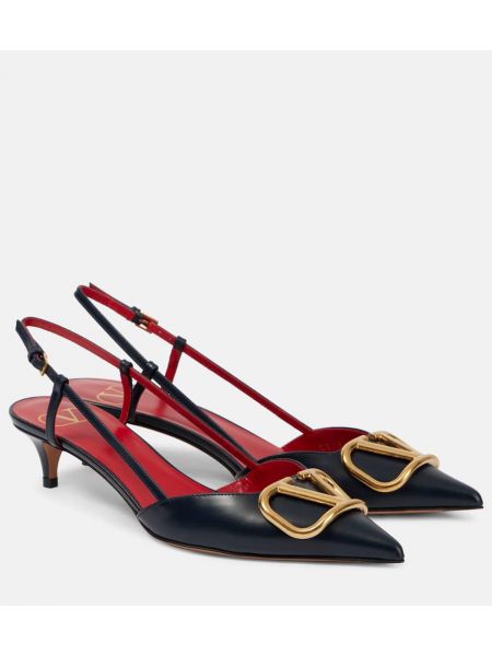 Slingback läder pumps Valentino Garavani blå