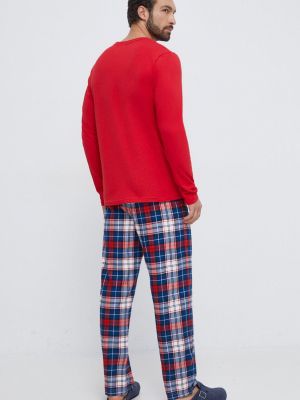 Pidžama s printom Tommy Hilfiger crvena