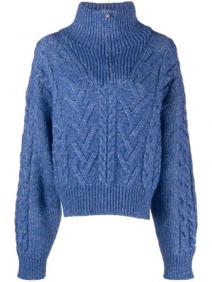 Пуловер Ganni синьо