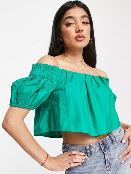 Блузка с открытыми плечами Jdy зеленая