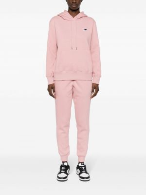 Kokvilnas kapučdžemperis ar apdruku džersija New Balance rozā