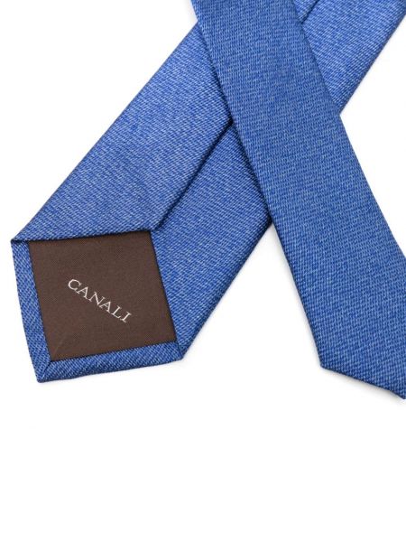 Cravate en soie en cachemire Canali bleu