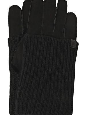 Черные замшевые перчатки Giorgio Armani