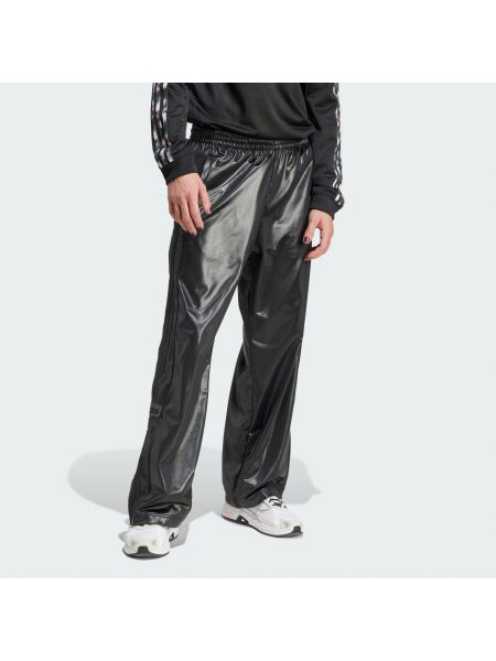 Pantalon en tissu en coton Adidas noir