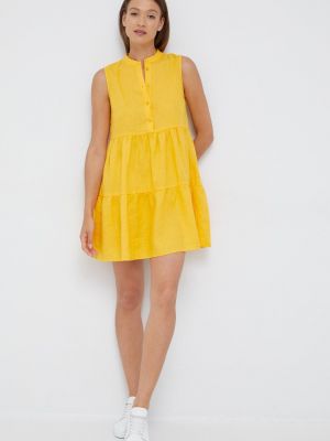 Ленена рокля Sisley жълто