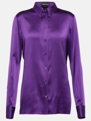 Saténová košile Tom Ford fialová