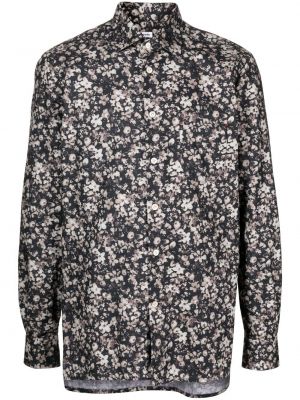 Trykt floral skjorte Kiton svart