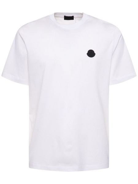 Памучна тениска Moncler бяло