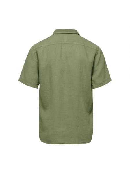 Lniana koszula Bomboogie zielona