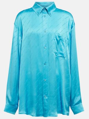 Camisa de seda Balenciaga azul