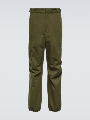 Pantalones rectos de algodón Prada verde