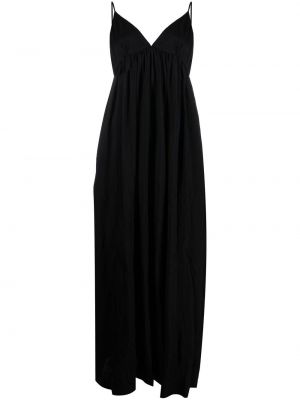 Μάξι φόρεμα με λαιμόκοψη v Uma Wang μαύρο