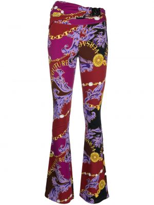 Pantaloni cu imagine Versace Jeans Couture violet