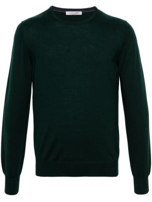 Вълнен пуловер с кръгло деколте Fileria зелено