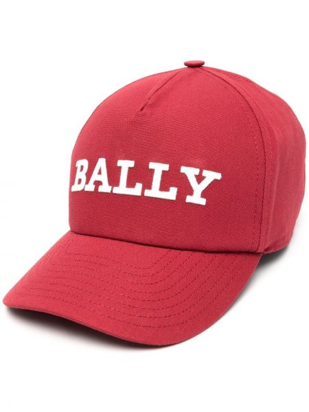 Bomull brodert cap Bally rød