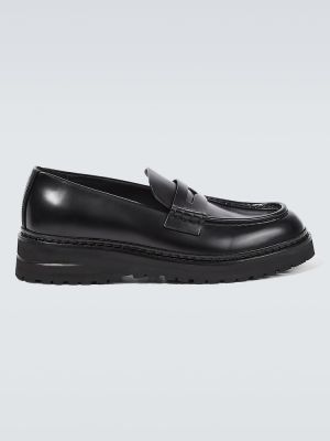 Kožené loafersy Giorgio Armani čierna
