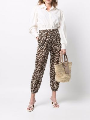 Hose mit print mit leopardenmuster Tory Burch braun