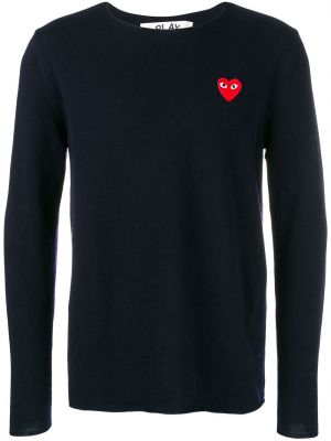 Pull brodé Comme Des Garçons Play bleu