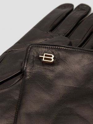 Черные кожаные перчатки Baldinini