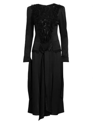 Платье миди с пайетками из тюля Rodarte черное