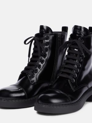 Iš natūralios odos auliniai batai Prada juoda