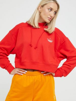 Bavlněná mikina s potiskem Adidas Originals červená