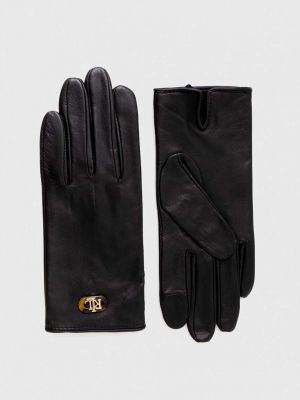 Usnjene rokavice Lauren Ralph Lauren črna