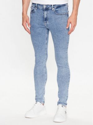 Hlače Calvin Klein Jeans modra
