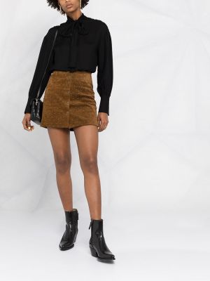 Falda con apliques Saint Laurent marrón