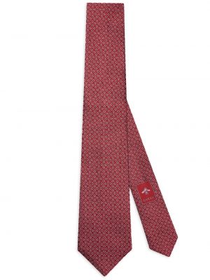 Жакардова копринена вратовръзка Gucci червено