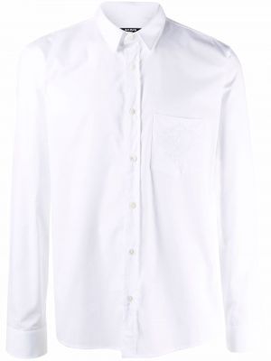 Памучна риза бродирана Balmain бяло