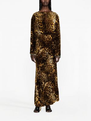 Robe longue à imprimé léopard Roberto Cavalli