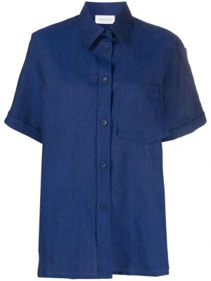 Lněná košile s kapsami Christian Wijnants modrá