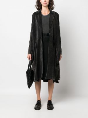 Aksamitny płaszcz z przetarciami Uma Wang szary