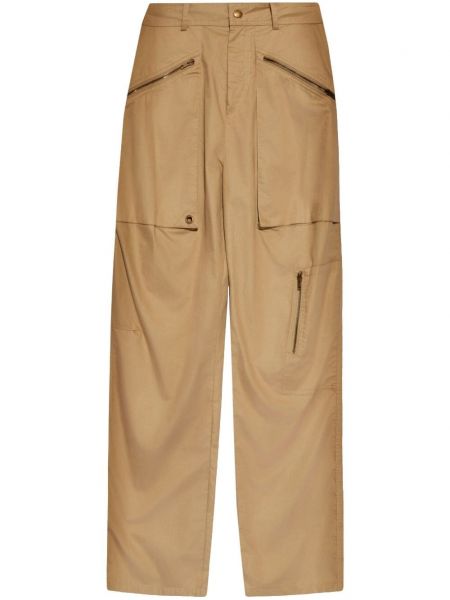 Bavlněné cargo kalhoty Isabel Marant béžové