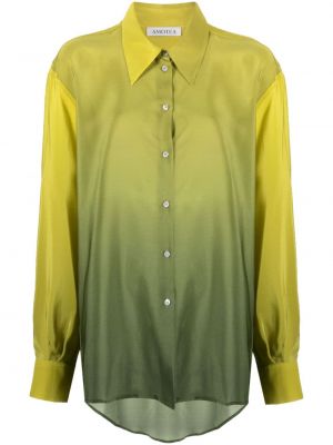 Копринена риза с tie-dye ефект Amotea зелено