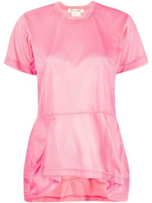 Aszimmetrikus hálós póló Comme Des Garçons rózsaszín