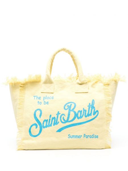 Raštuota paplūdimio krepšys Mc2 Saint Barth geltona