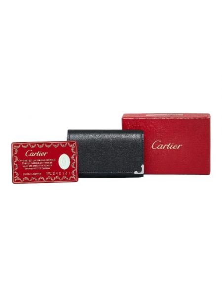 Portfel skórzany retro Cartier Vintage czarny