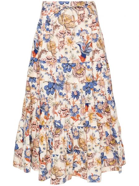 Maksi suknja s cvjetnim printom s printom Ulla Johnson bijela