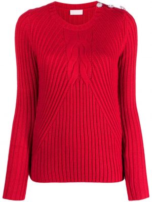 Пуловер с кръгло деколте Liu Jo червено
