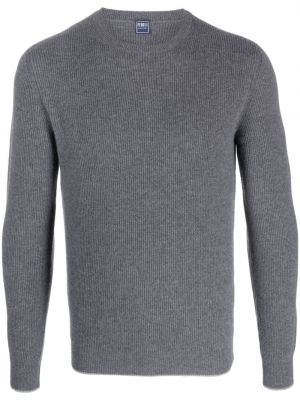 Kašmírový svetr s kulatým výstřihem Fedeli šedý