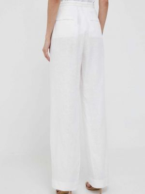 Bílé jednobarevné kalhoty s vysokým pasem Polo Ralph Lauren