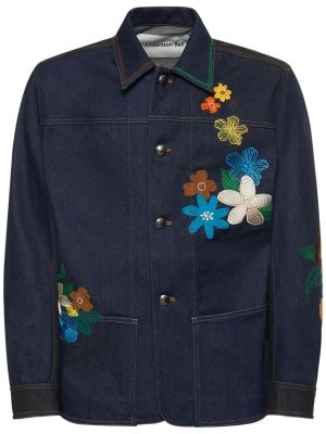 Haftowana kurtka jeansowa bawełniana w kwiatki Andersson Bell