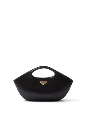 Δερμάτινη τσάντα shopper Prada μαύρο