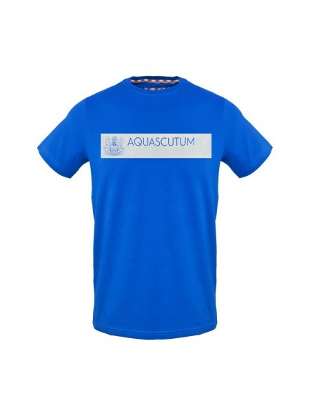 T-shirt aus baumwoll mit kurzen ärmeln Aquascutum blau